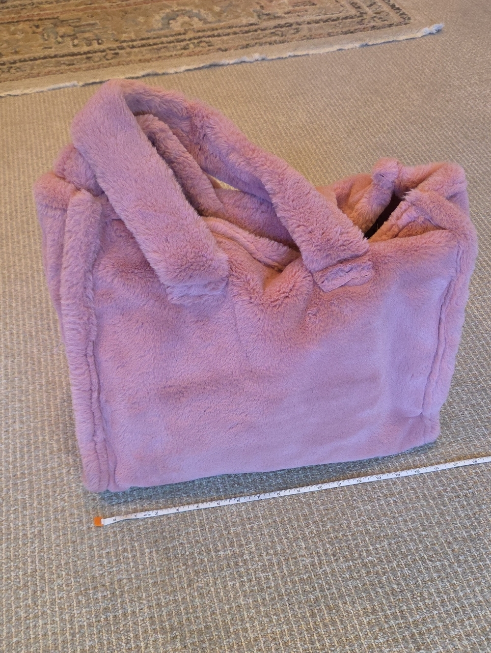 Anthropologie Plush Faux-Fur Tote in Dusty Pink